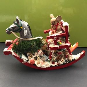 Vintage 1980 Wooden Sled Christmas Decor